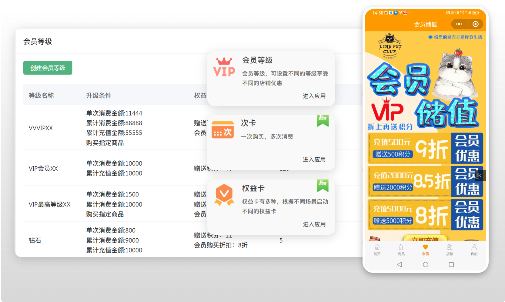 会员储值场景示意图
